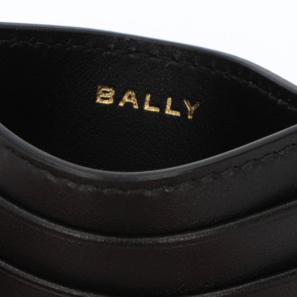 バリー BALLY 雑貨 カードケース レディース ブラック レザー ロゴ ゴールド金具 シンプル パスケース 定期入れ EMBLEM CCH/U901O