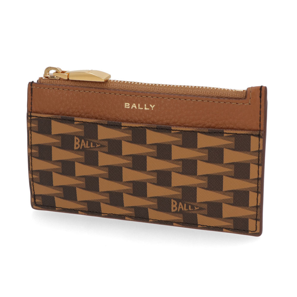 バリー BALLY 財布 小銭入れ・コインケース レディース PENNANT ZIP CH ブラウン レザー カードケース フラグメントケース ロゴ 柄 総柄 ミニ財布 6304811