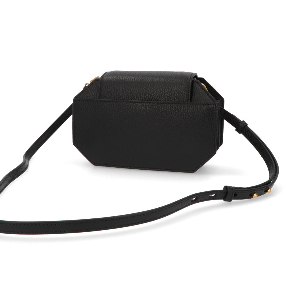 BALLY ショルダーバッグ ブラック レザー ロゴ ゴールド金具