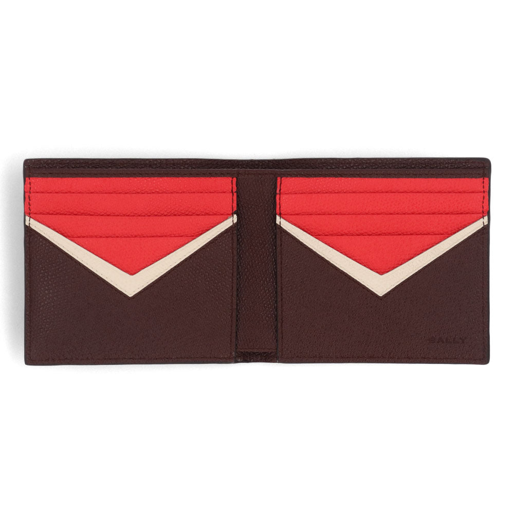バリー BALLY 財布 二つ折り財布 メンズ ボルドー レザー ロゴ シンプル 無地 ウォレット 小銭入れなし FLAG_BIFOLD 8CCN/I8P1P