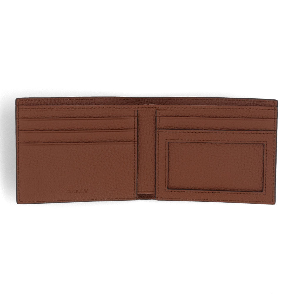 バリー BALLY 財布 二つ折り財布 メンズ 761346612296 ブラウン ネイビー レザー ロゴ シンプル ストライプデザイン 小銭入れなし RBN_BIFOLD ID N