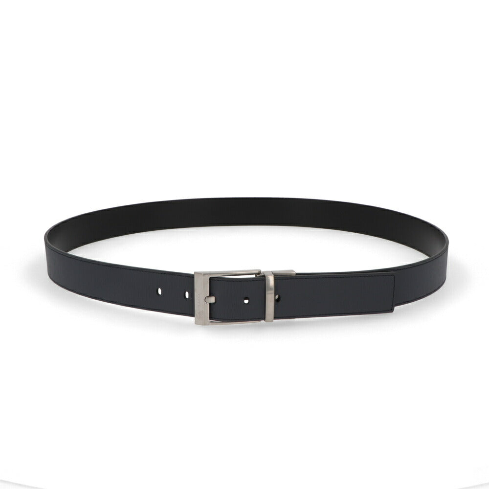 BALLY ベルト ネイビー×ブラック レザー リバーシブル