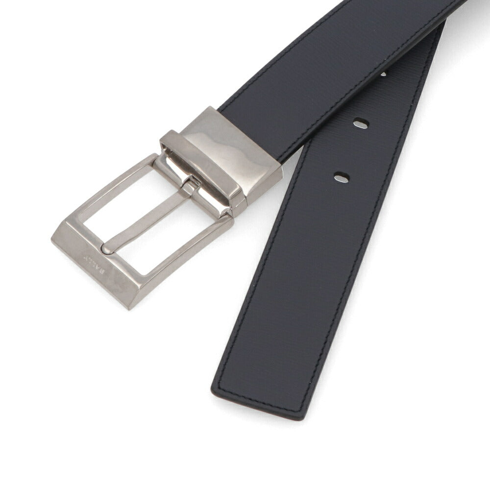 BALLY ベルト ネイビー×ブラック レザー リバーシブル