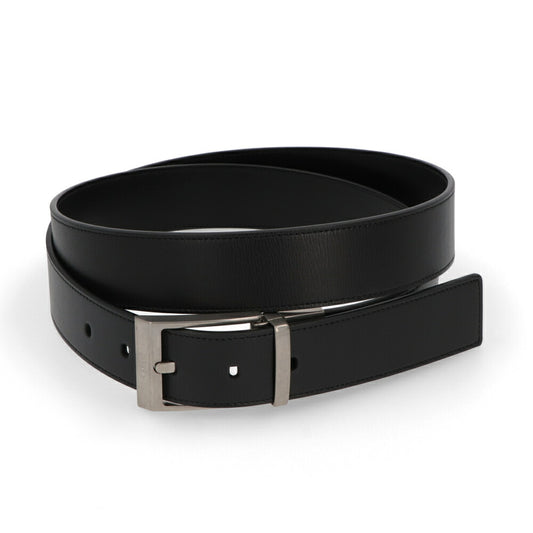 BALLY ベルト ブラック レザー シルバー金具 リバーシブル