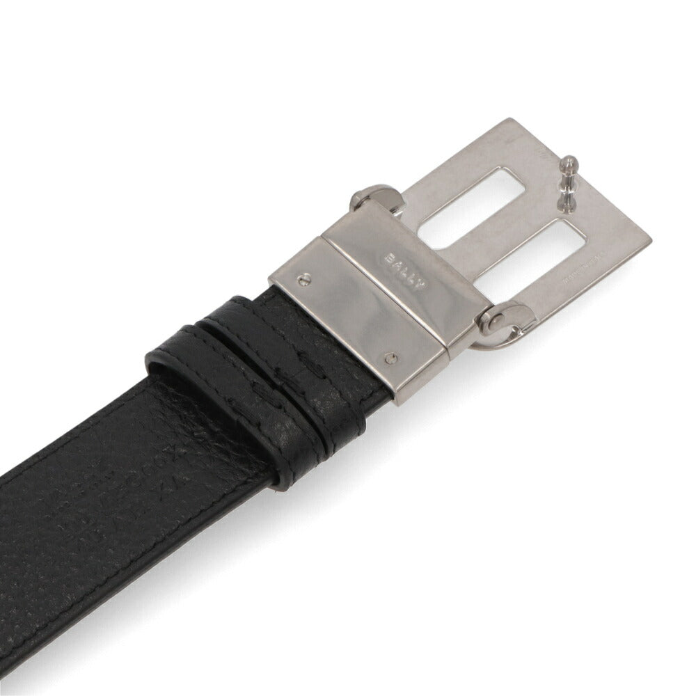 BALLY ベルト ブラック レザー キャンバス ロゴ