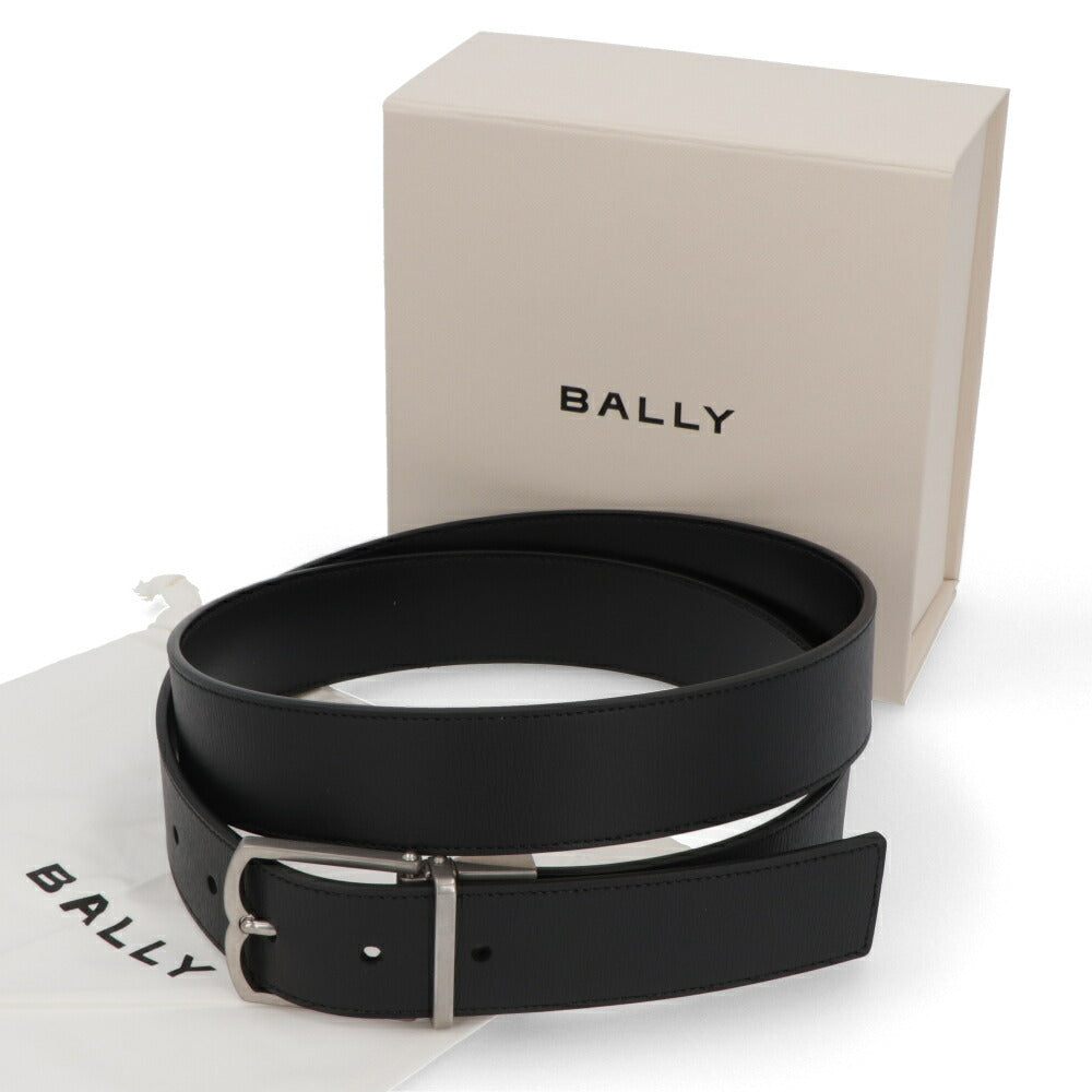 BALLY ベルト ブラック レザー ロゴ エンブレム