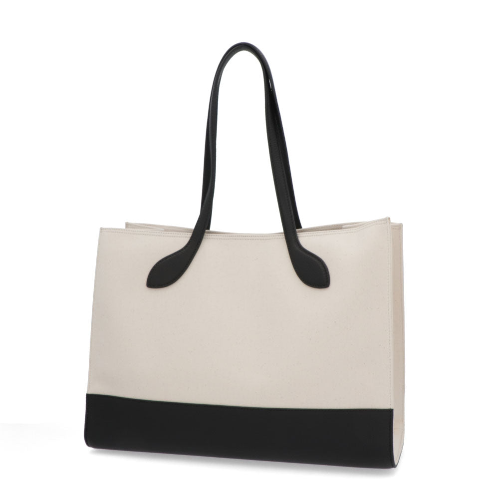 BALLY トートバッグ BAR KEEP ON EW ホワイト×ブラック