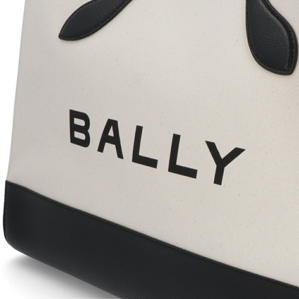 BALLY トートバッグ BAR KEEP ON EW ホワイト×ブラック