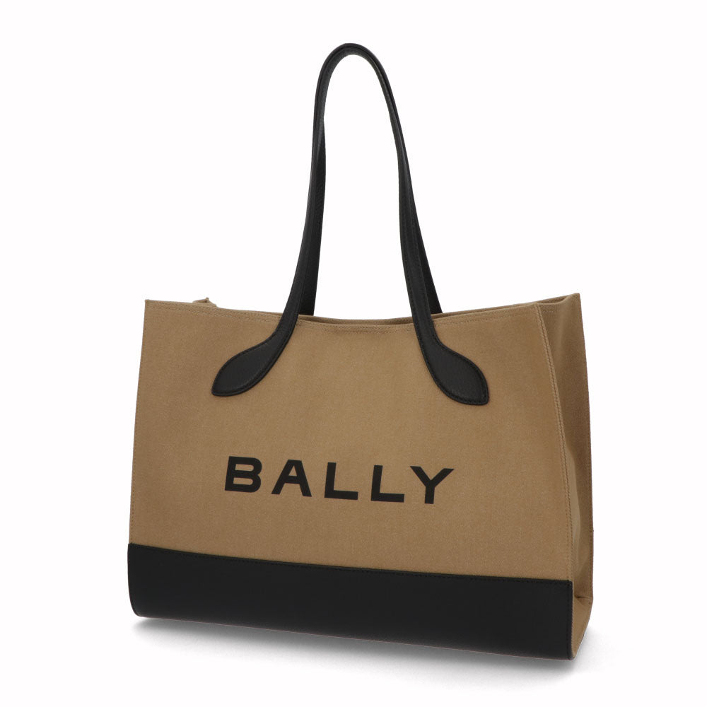BALLY トートバッグ BAR KEEP ON EW ホワイト×ブラック