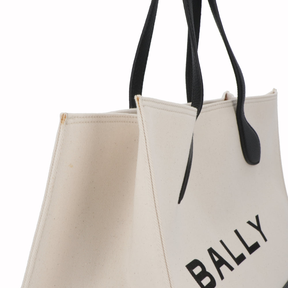 BALLY トートバッグ BAR KEEP ON EW ホワイト×ブラック