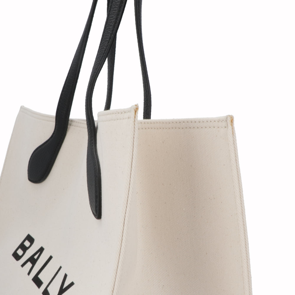 BALLY トートバッグ BAR KEEP ON EW ホワイト×ブラック