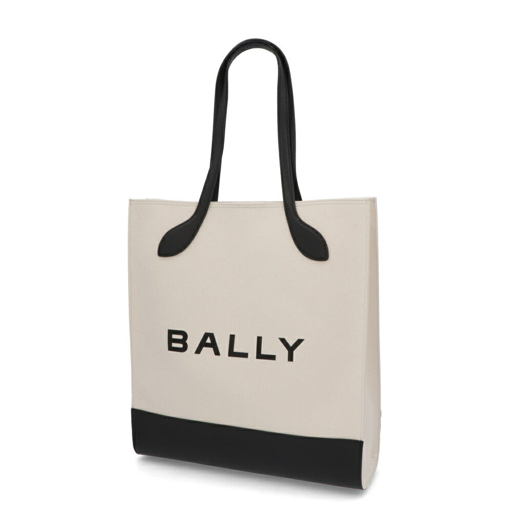 BALLY トートバッグ BAR KEEP ON NS ホワイト×ブラック