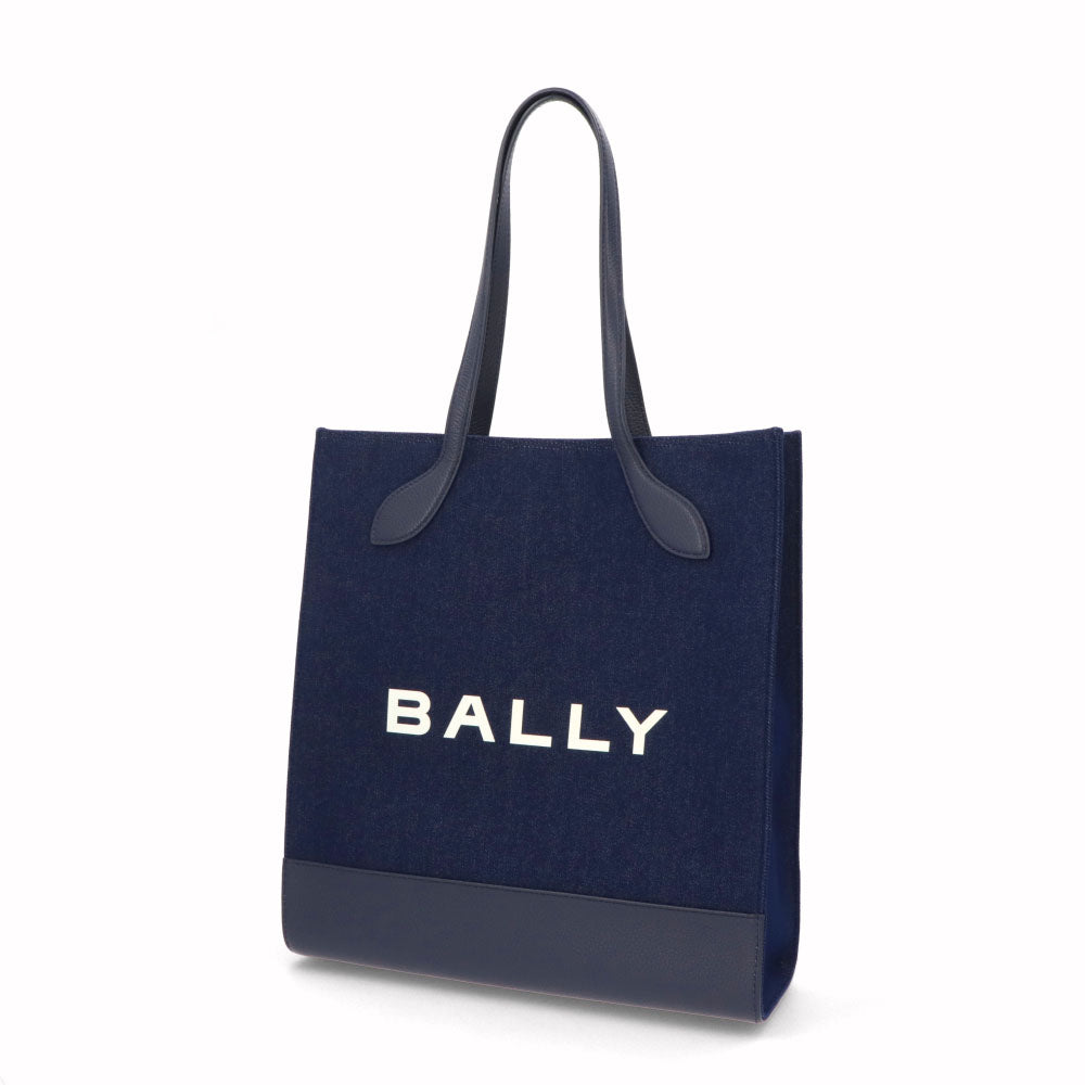 BALLY トートバッグ BAR KEEP ON NS ホワイト×ブラック
