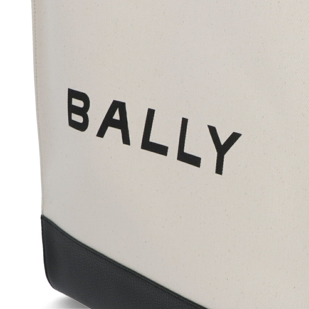 BALLY トートバッグ BAR KEEP ON NS ホワイト×ブラック