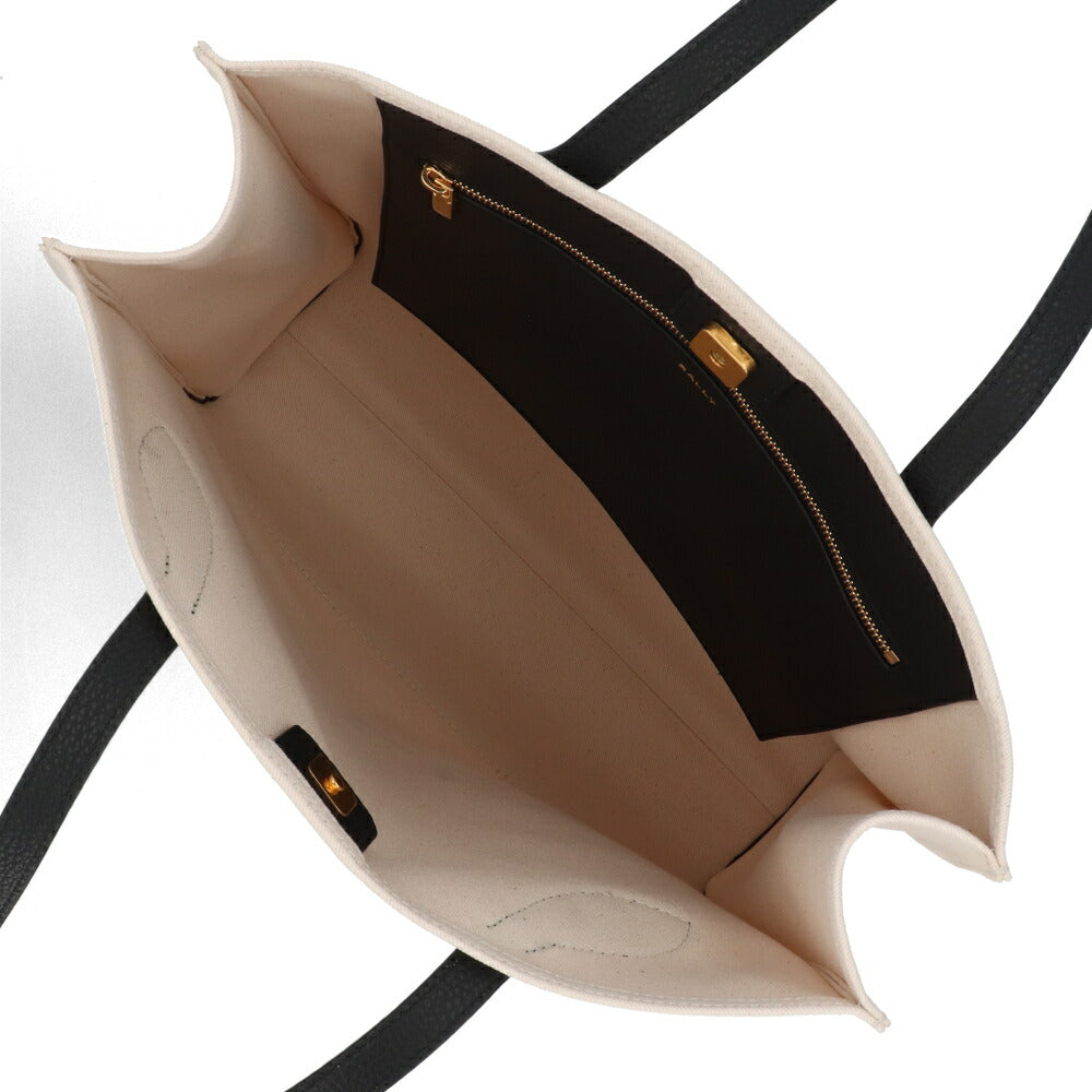 BALLY トートバッグ BAR KEEP ON NS ホワイト×ブラック