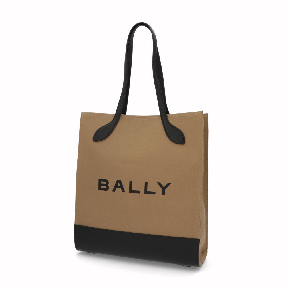 BALLY トートバッグ BAR KEEP ON NS ホワイト×ブラック
