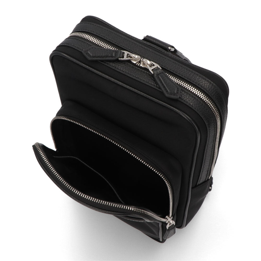 バリー BALLY バッグ ボディバッグ メンズ CODE SLING BAGF ネイビー ブラック レザー ロゴ ストライプ スリングバッグ ベルトバッグ 761346610341