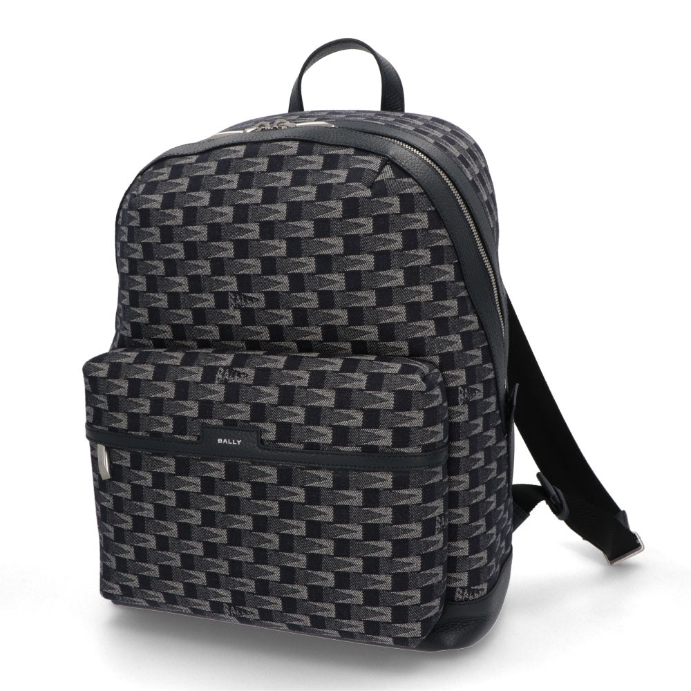 BALLY バックパック ネイビー レザー メペナントモチーフ