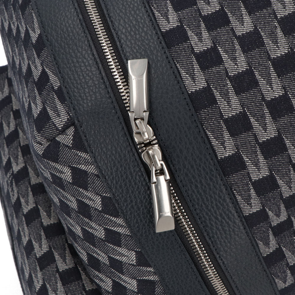 BALLY バックパック ネイビー レザー メペナントモチーフ