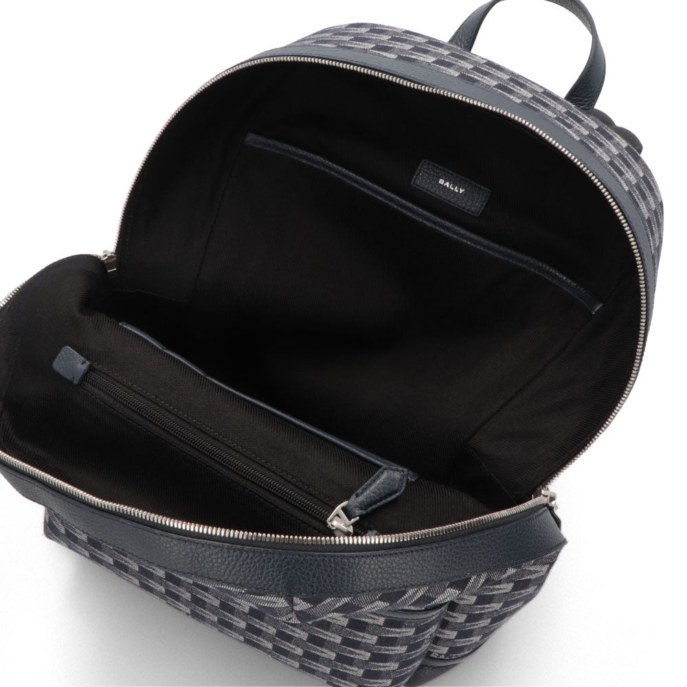 BALLY バックパック ネイビー レザー メペナントモチーフ