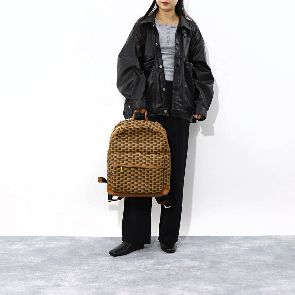 バリー BALLY バッグ リュック・デイパック ユニセックス BORD TREKK グレー系 ブラウン×レッド ブラウン レザー メンズ レディース ペナントモチーフ ゴールド金具 シルバー金具