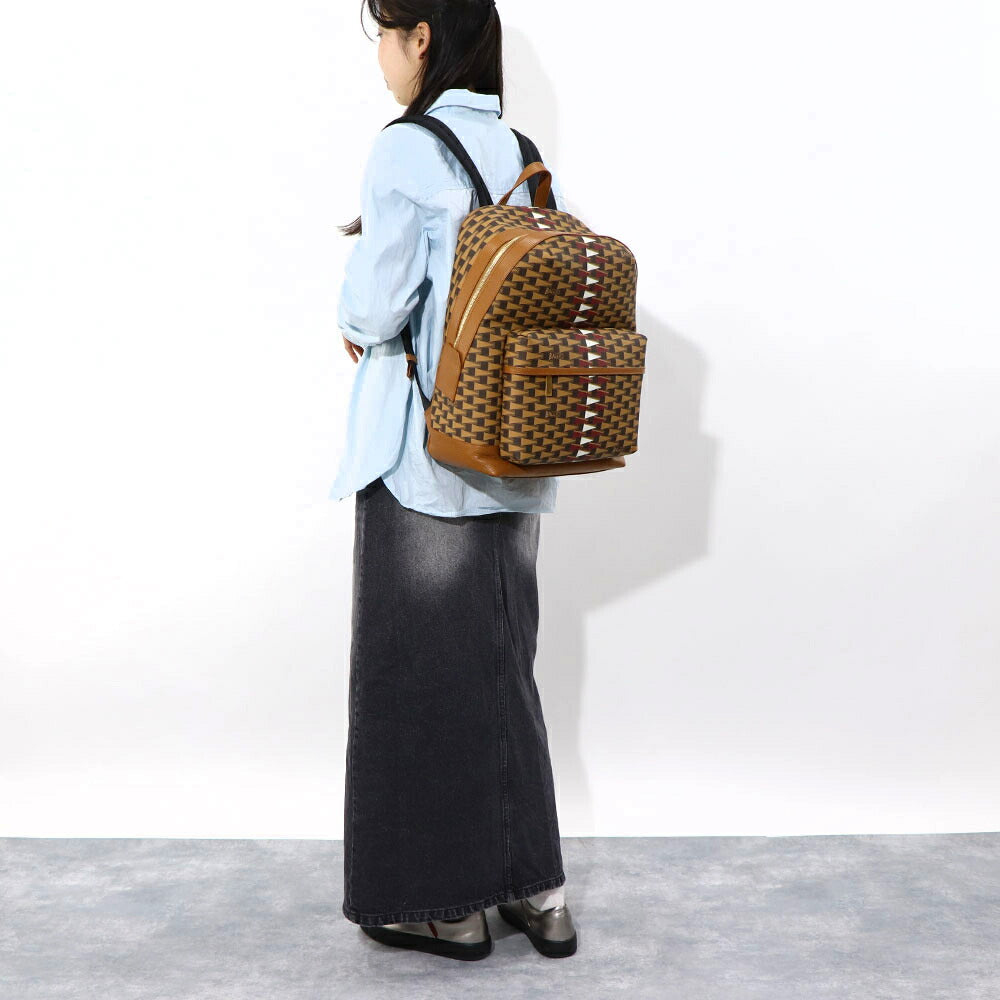 バリー BALLY バッグ リュック・デイパック ユニセックス BORD TREKK グレー系 ブラウン×レッド ブラウン レザー メンズ レディース ペナントモチーフ ゴールド金具 シルバー金具