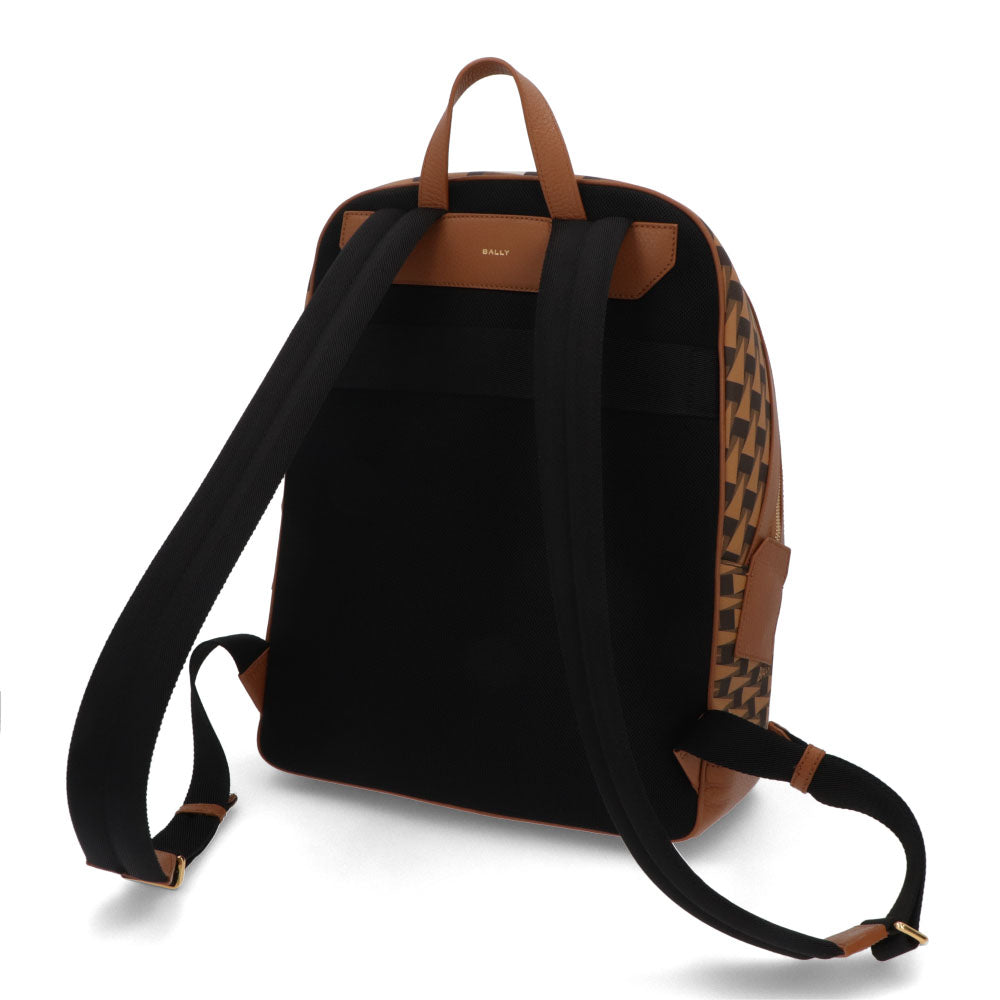 バリー BALLY バッグ リュック・デイパック ユニセックス BORD TREKK グレー系 ブラウン×レッド ブラウン レザー メンズ レディース ペナントモチーフ ゴールド金具 シルバー金具