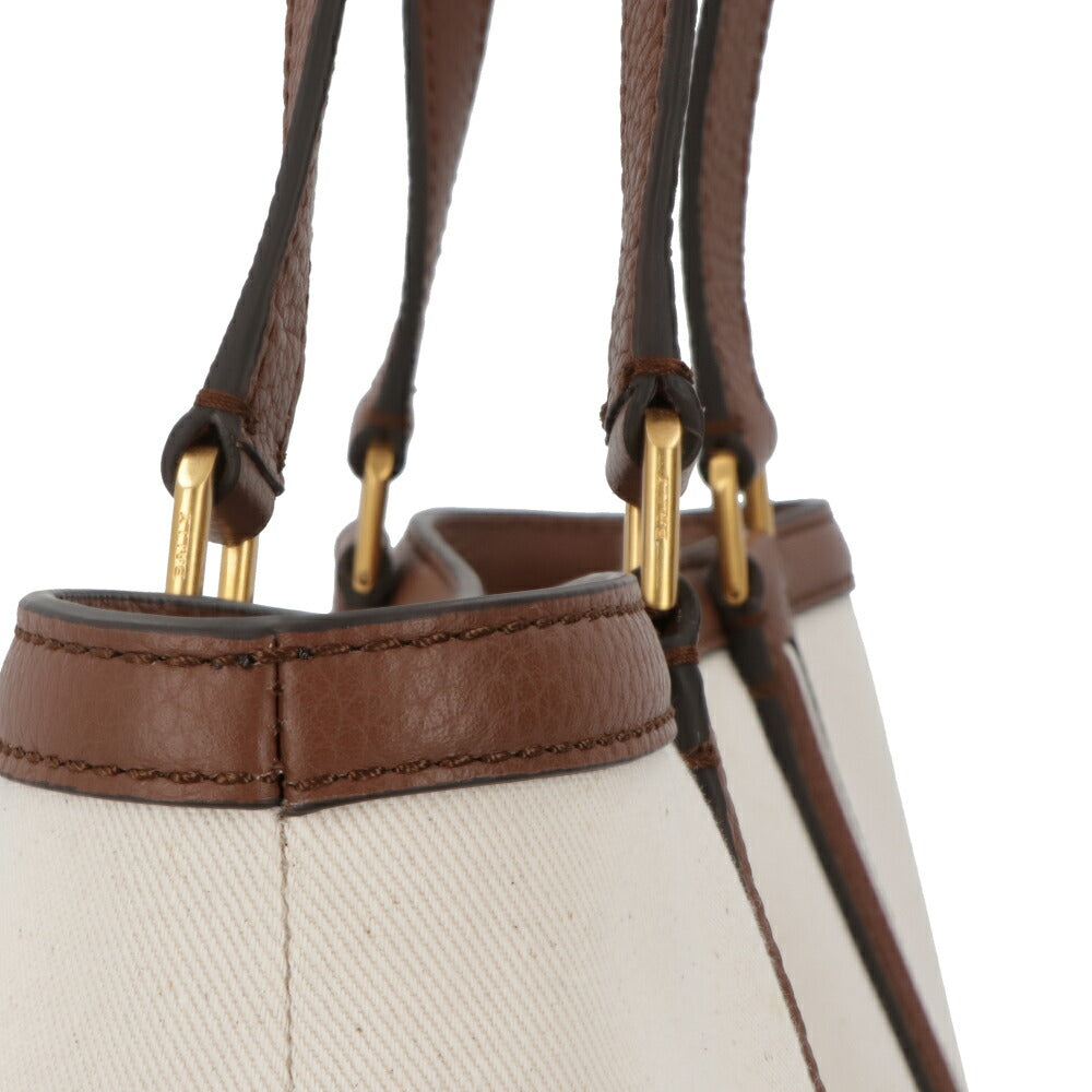 バリー BALLY バッグ トートバッグ ユニセックス CODE TOTE LF ホワイト×ブラウン ファブリック レザー メンズ レディース ロゴ ゴールド金具 ミニポーチ シンプル 大容量 WAE03W