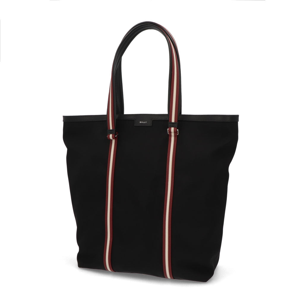 バリー BALLY バッグ トートバッグ ユニセックス CODE TOTE NSF ブラック ナイロン レザー メンズ レディース ロゴ シルバー金具 シンプル 大容量 MAE03A