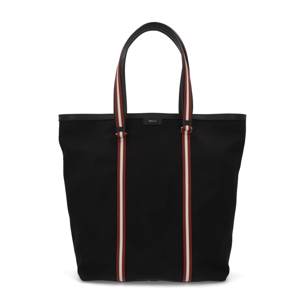 バリー BALLY バッグ トートバッグ ユニセックス CODE TOTE NSF ブラック ナイロン レザー メンズ レディース ロゴ シルバー金具 シンプル 大容量 MAE03A