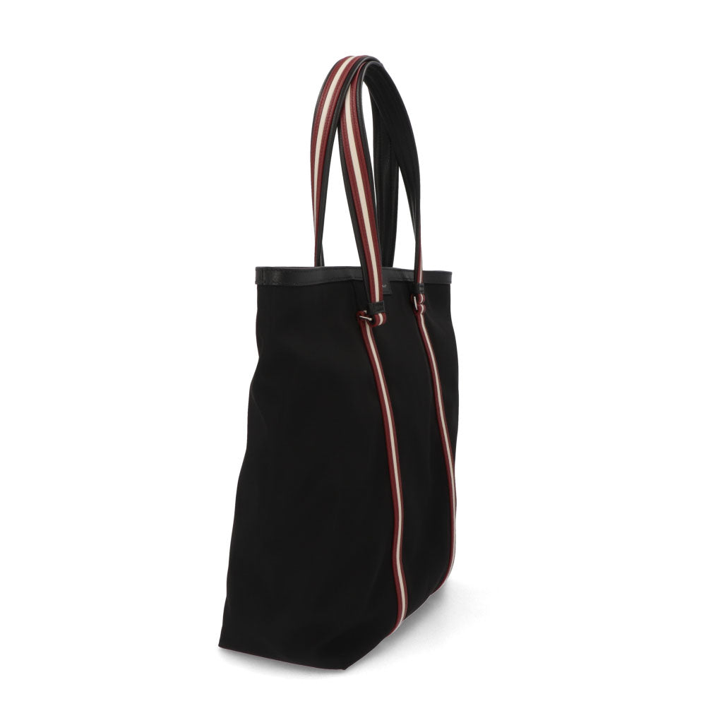 バリー BALLY バッグ トートバッグ ユニセックス CODE TOTE NSF ブラック ナイロン レザー メンズ レディース ロゴ シルバー金具 シンプル 大容量 MAE03A