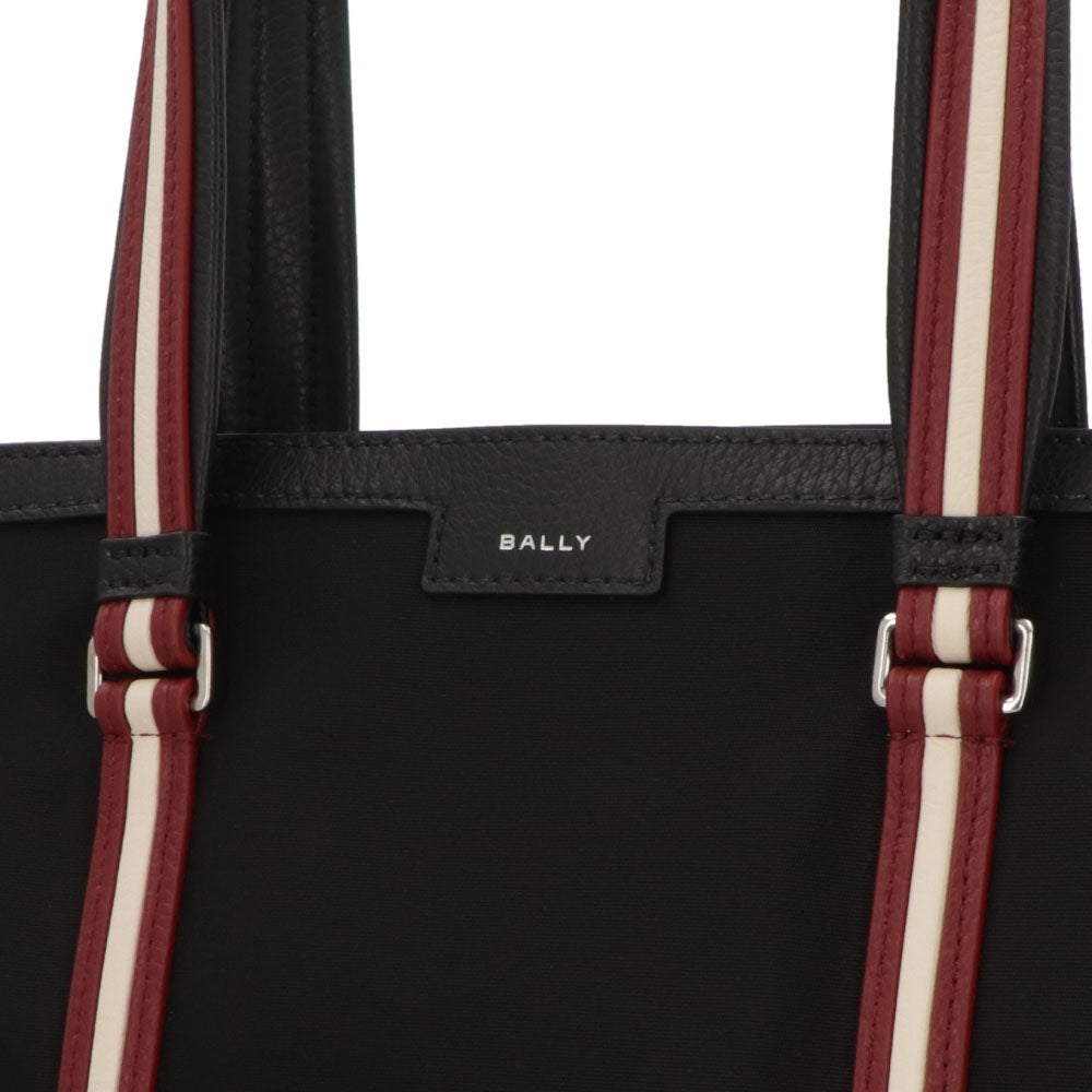 バリー BALLY バッグ トートバッグ ユニセックス CODE TOTE NSF ブラック ナイロン レザー メンズ レディース ロゴ シルバー金具 シンプル 大容量 MAE03A