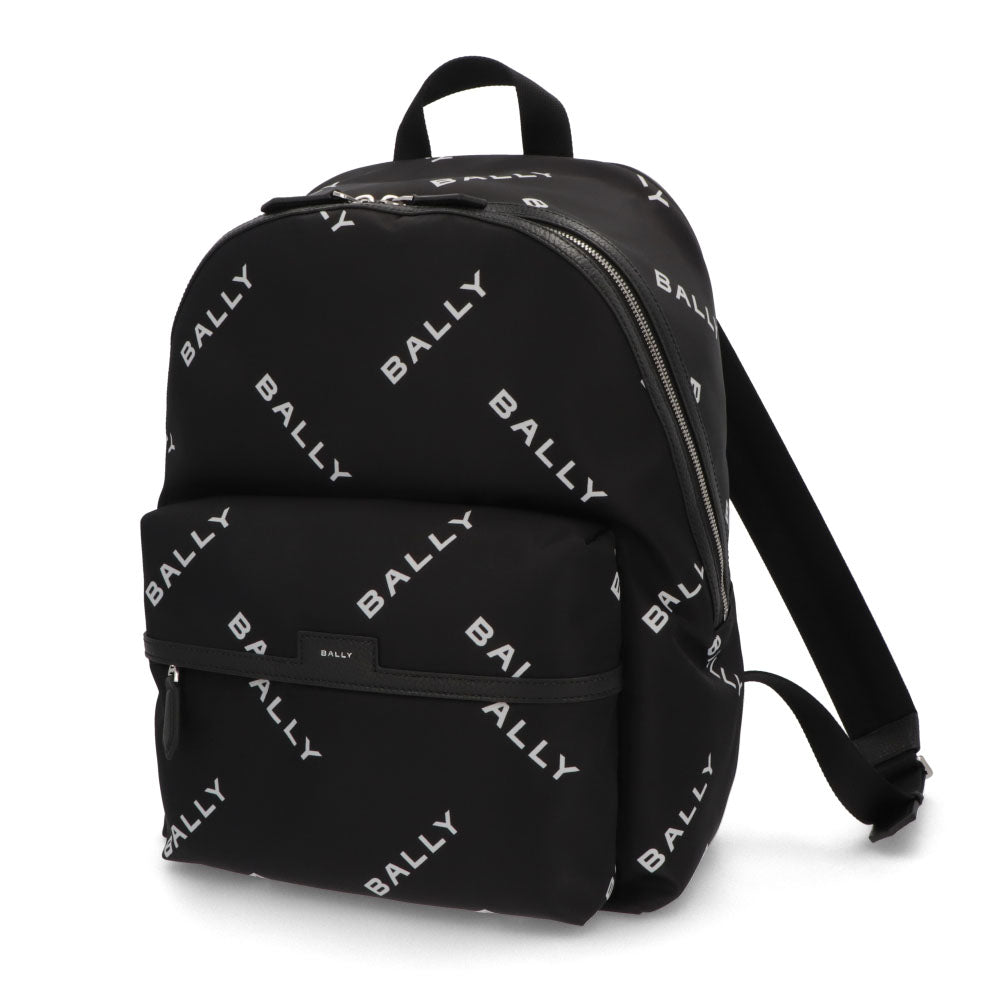 バリー BALLY バッグ リュック・デイパック ユニセックス CODE BACKPCK ネイビー ブラック ナイロン レザー メンズ レディース ロゴプリント 総柄 MAK02W