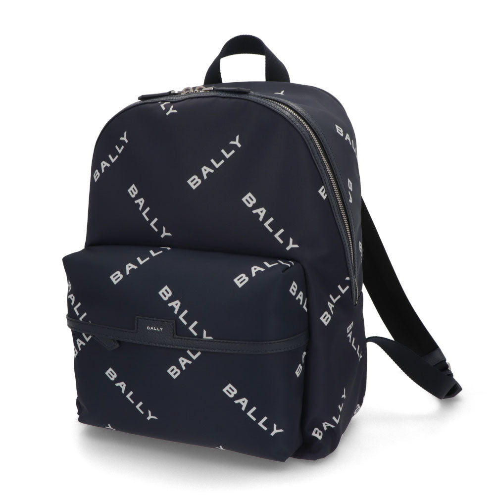 バリー BALLY バッグ リュック・デイパック ユニセックス CODE BACKPCK ネイビー ブラック ナイロン レザー メンズ レディース ロゴプリント 総柄 MAK02W