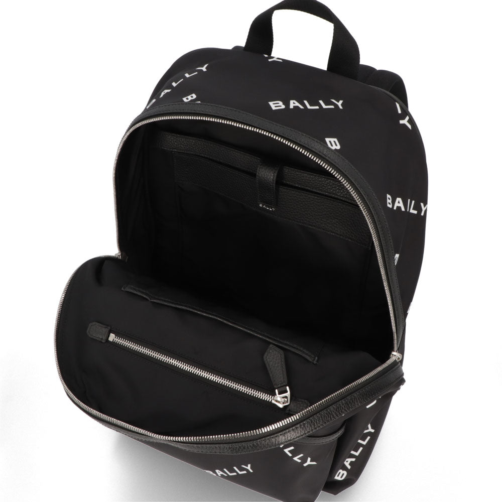 バリー BALLY バッグ リュック・デイパック ユニセックス CODE BACKPCK ネイビー ブラック ナイロン レザー メンズ レディース ロゴプリント 総柄 MAK02W