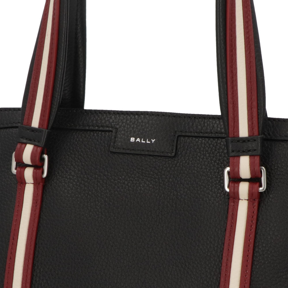 バリー BALLY バッグ トートバッグ ユニセックス CODE TOTE M ブラック レザー メンズ レディース ロゴ シルバー金具 シンプル 大容量 MAE02W