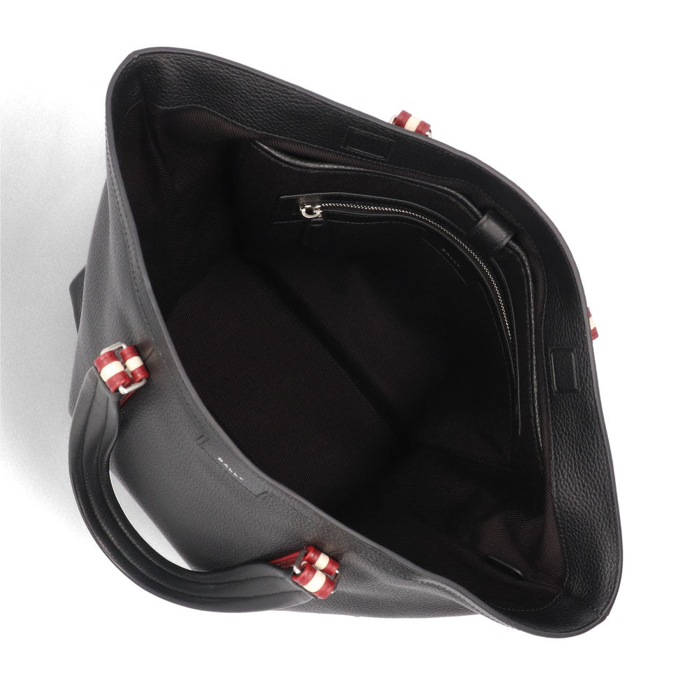 バリー BALLY バッグ トートバッグ ユニセックス CODE TOTE M ブラック レザー メンズ レディース ロゴ シルバー金具 シンプル 大容量 MAE02W