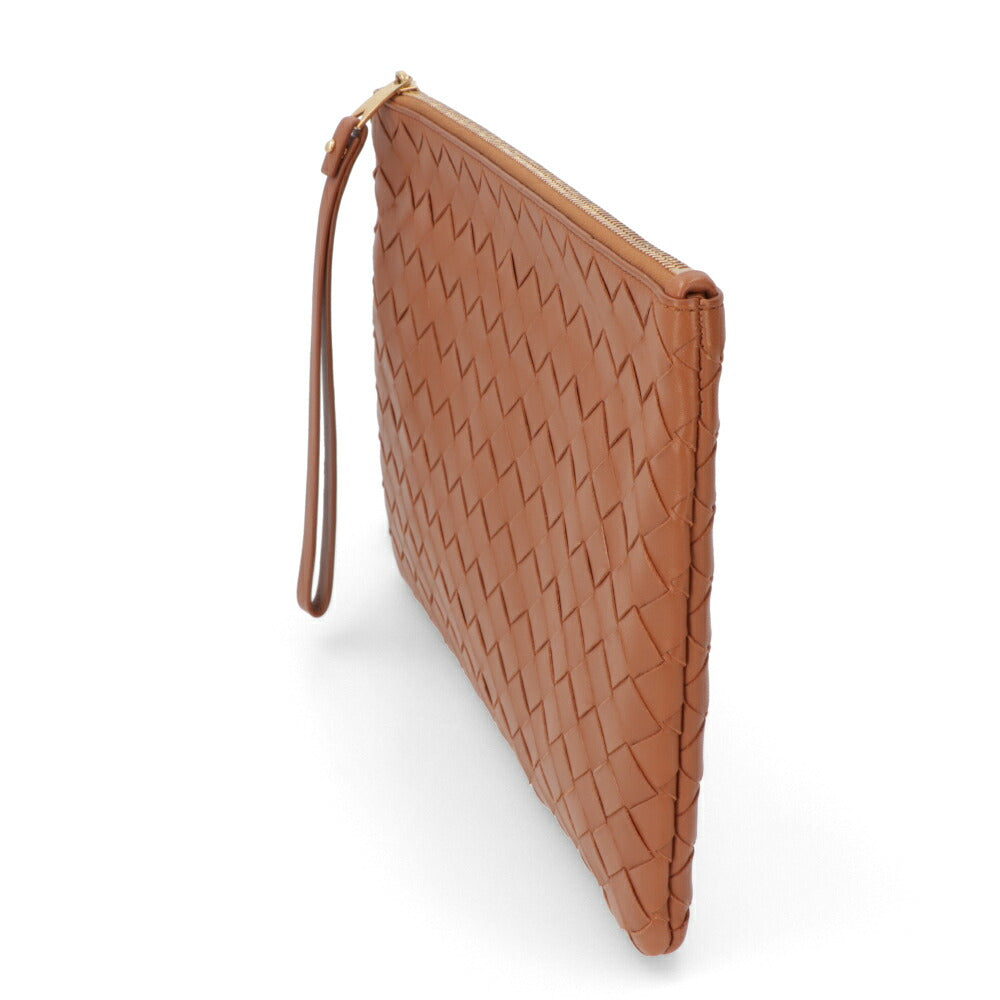 ボッテガ ヴェネタ BOTTEGA VENETA バッグ クラッチ ユニセックス ブラウン レザー メンズ レディース イントレチャート セカンドバッグ フラットポーチ 749922 VCPP3
