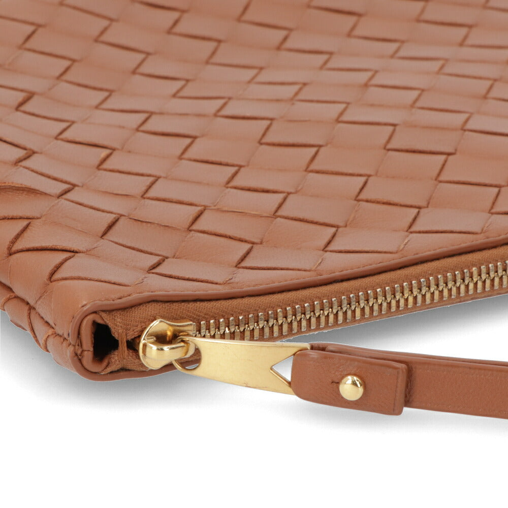 ボッテガ ヴェネタ BOTTEGA VENETA バッグ クラッチ ユニセックス ブラウン レザー メンズ レディース イントレチャート セカンドバッグ フラットポーチ 749922 VCPP3
