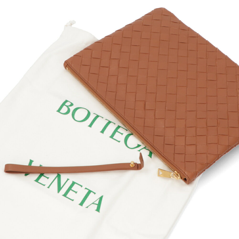 ボッテガ ヴェネタ BOTTEGA VENETA バッグ クラッチ ユニセックス ブラウン レザー メンズ レディース イントレチャート セカンドバッグ フラットポーチ 749922 VCPP3