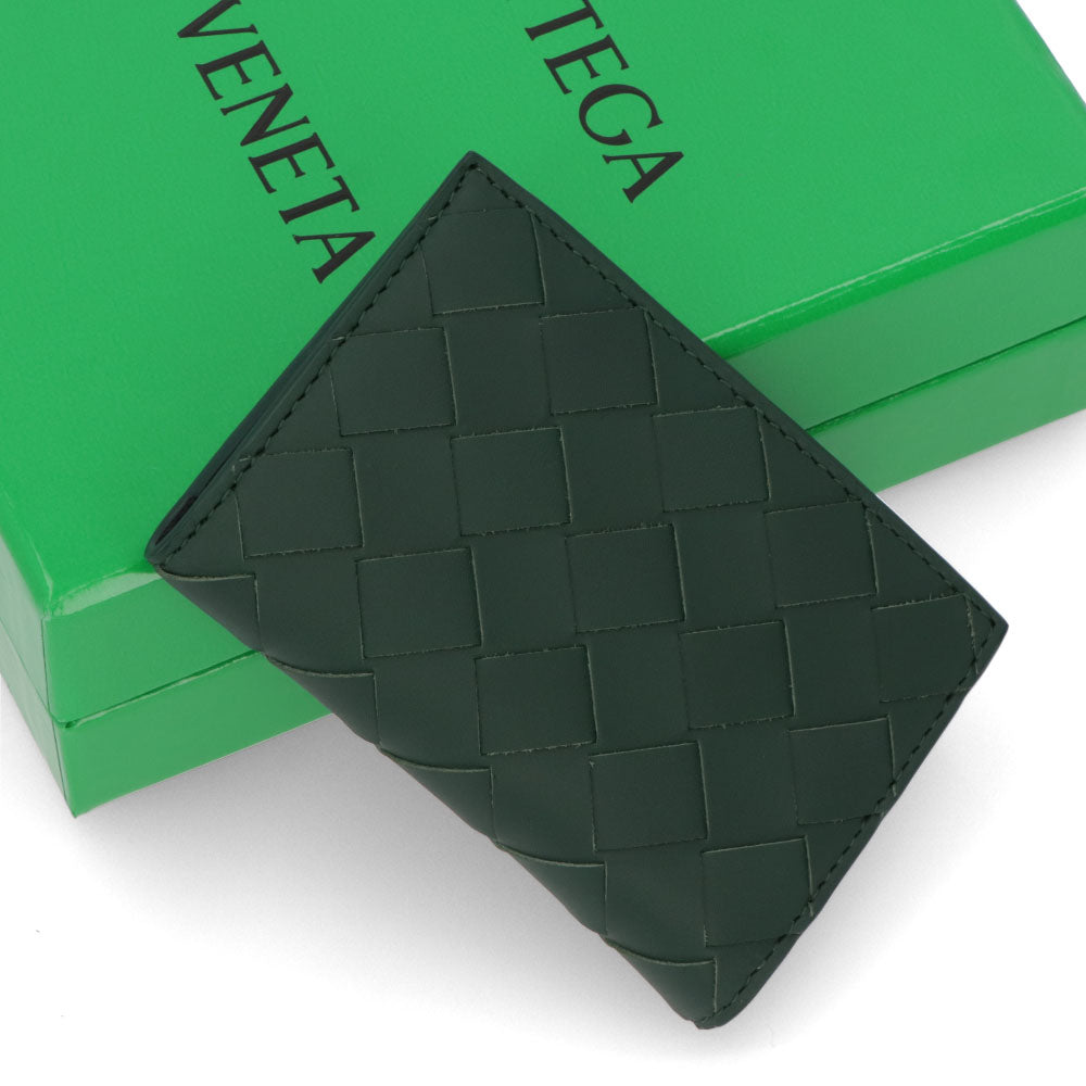 ボッテガ ヴェネタ BOTTEGA VENETA 雑貨 カードケース・名刺入れ メンズ グリーン レザー イントレチャート パスケース 定期入れ ロゴ シンプル 749417 VCPQ6