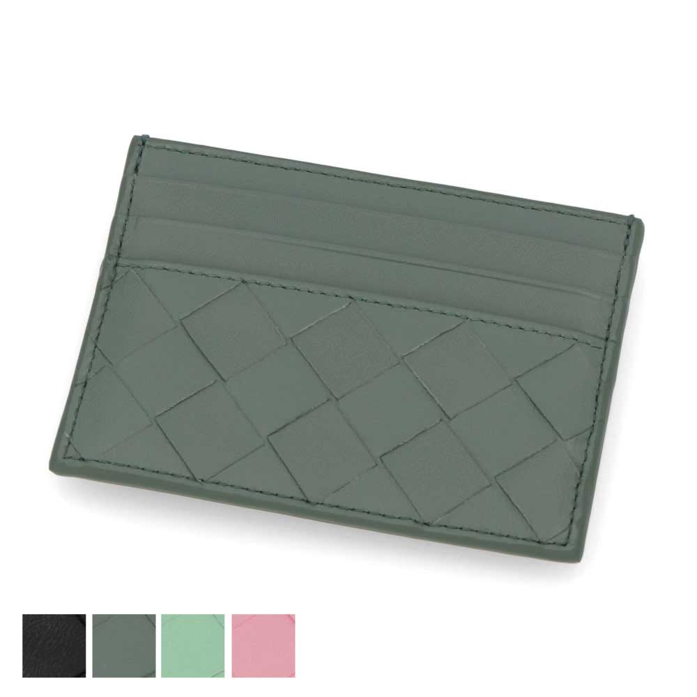 ボッテガ ヴェネタ BOTTEGA VENETA 雑貨 カードケース ユニセックス グリーン ライトグリーン ピンク ブラック ラムスキン イントレチャート 定期入れ パスケース ロゴ シンプル メンズ レディース 742325 VCPP3
