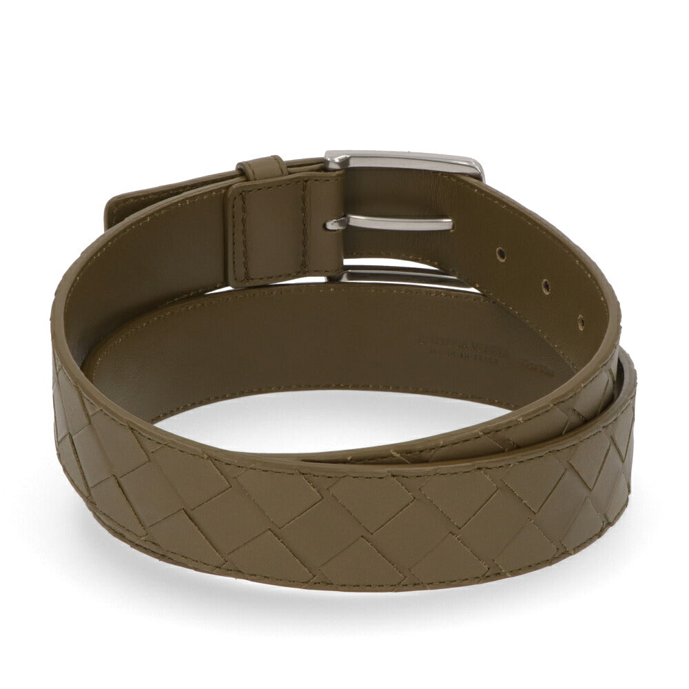 ボッテガ ヴェネタ BOTTEGA VENETA 雑貨 ベルト メンズ BELT IN INTRECCIATO VN カーキ カーフレザー イントレチャート ピン式バックルベルト シンプル 609182 VCPQ3