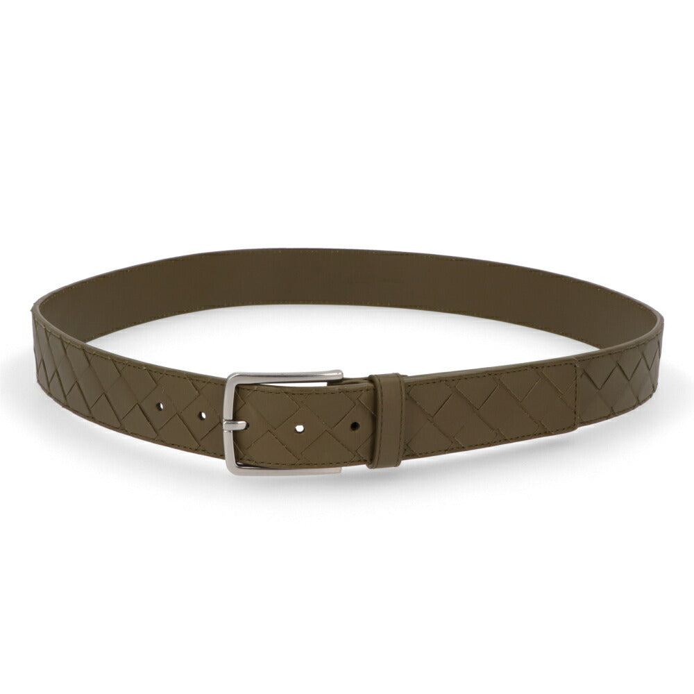 ボッテガ ヴェネタ BOTTEGA VENETA 雑貨 ベルト メンズ BELT IN INTRECCIATO VN カーキ カーフレザー イントレチャート ピン式バックルベルト シンプル 609182 VCPQ3