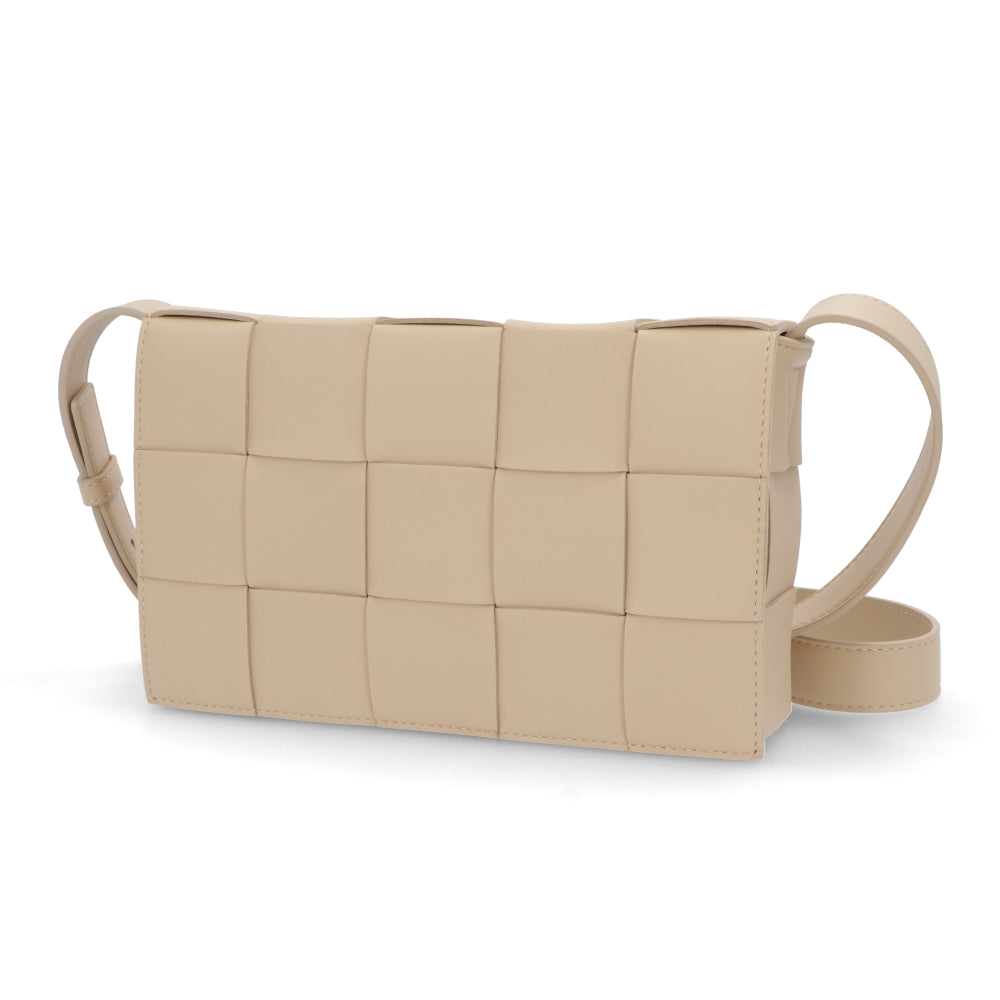 ボッテガ ヴェネタ BOTTEGA VENETA バッグ ショルダーバッグ レディース CASSETTE NAPPA ブラウン ベージュ ラムレザー クロスボディバッグ ボックス型 クラッチバッグ ショルダーバッグ 578004 VMAY1