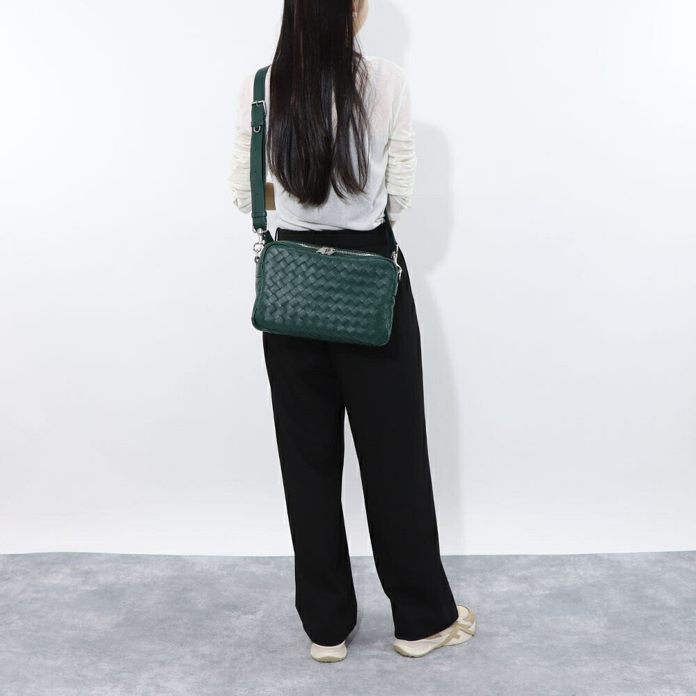 ボッテガ ヴェネタ BOTTEGA VENETA バッグ ショルダーバッグ メンズ INTRECCIATO MEDIUM CAMERA BAG ディープグリーン カーフスキン クロスボディバッグ カメラバッグ イントレチャート 755925 V2HL1