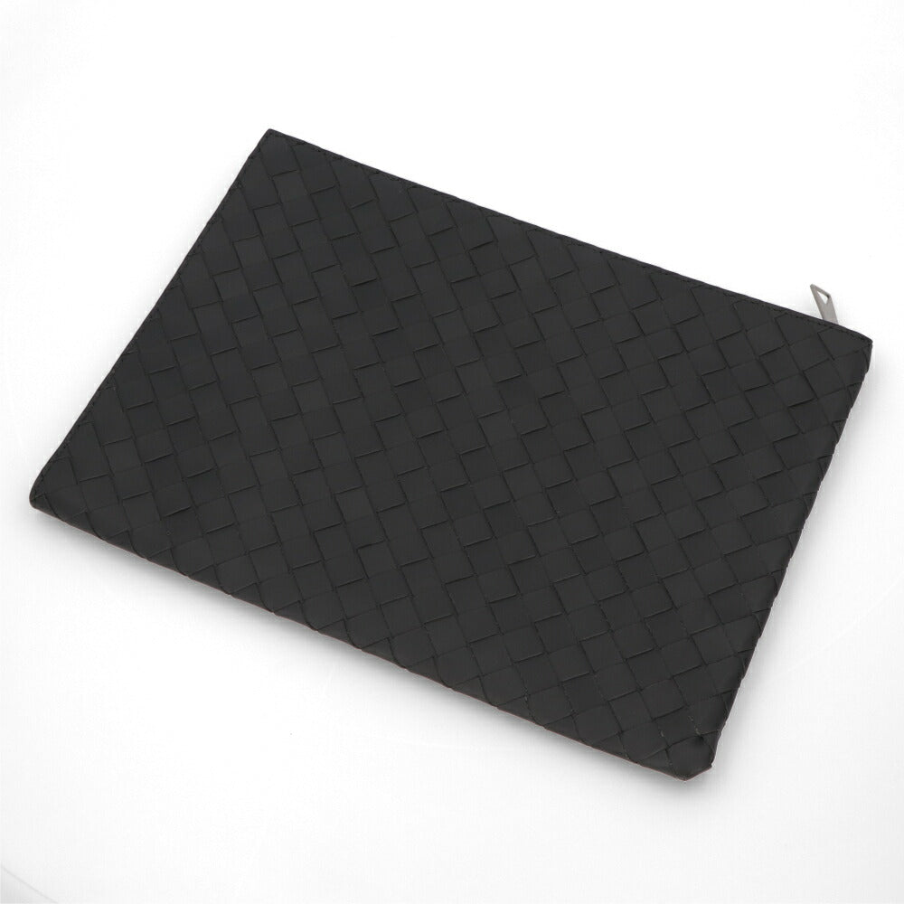 ボッテガ ヴェネタ BOTTEGA VENETA バッグ クラッチバッグ メンズ Intrecciato Half Zipped Pouch ブラック グリーン カーフスキン イントレチャート ハーフジップポーチ コントラストカラー 607479 VCPQ5
