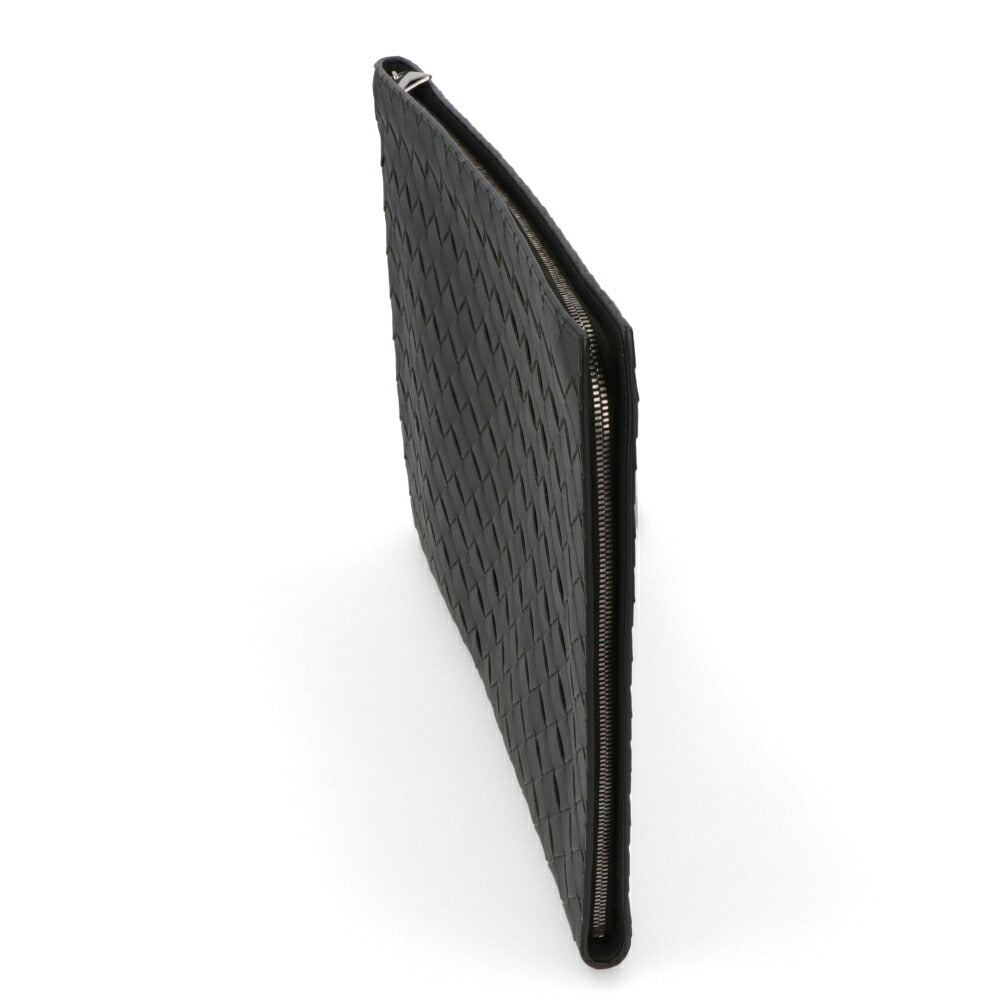 ボッテガ ヴェネタ BOTTEGA VENETA バッグ クラッチバッグ メンズ Intrecciato Half Zipped Pouch ブラック グリーン カーフスキン イントレチャート ハーフジップポーチ コントラストカラー 607479 VCPQ5