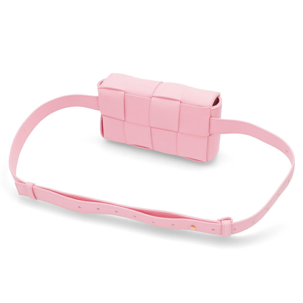 ボッテガ ヴェネタ BOTTEGA VENETA バッグ ショルダーバッグ レディース MINI CASSETTE ピンク ラムレザー ボディバッグ クロスボディバッグ ウエストバッグ マキシイントレチャート 668572 VMAY1