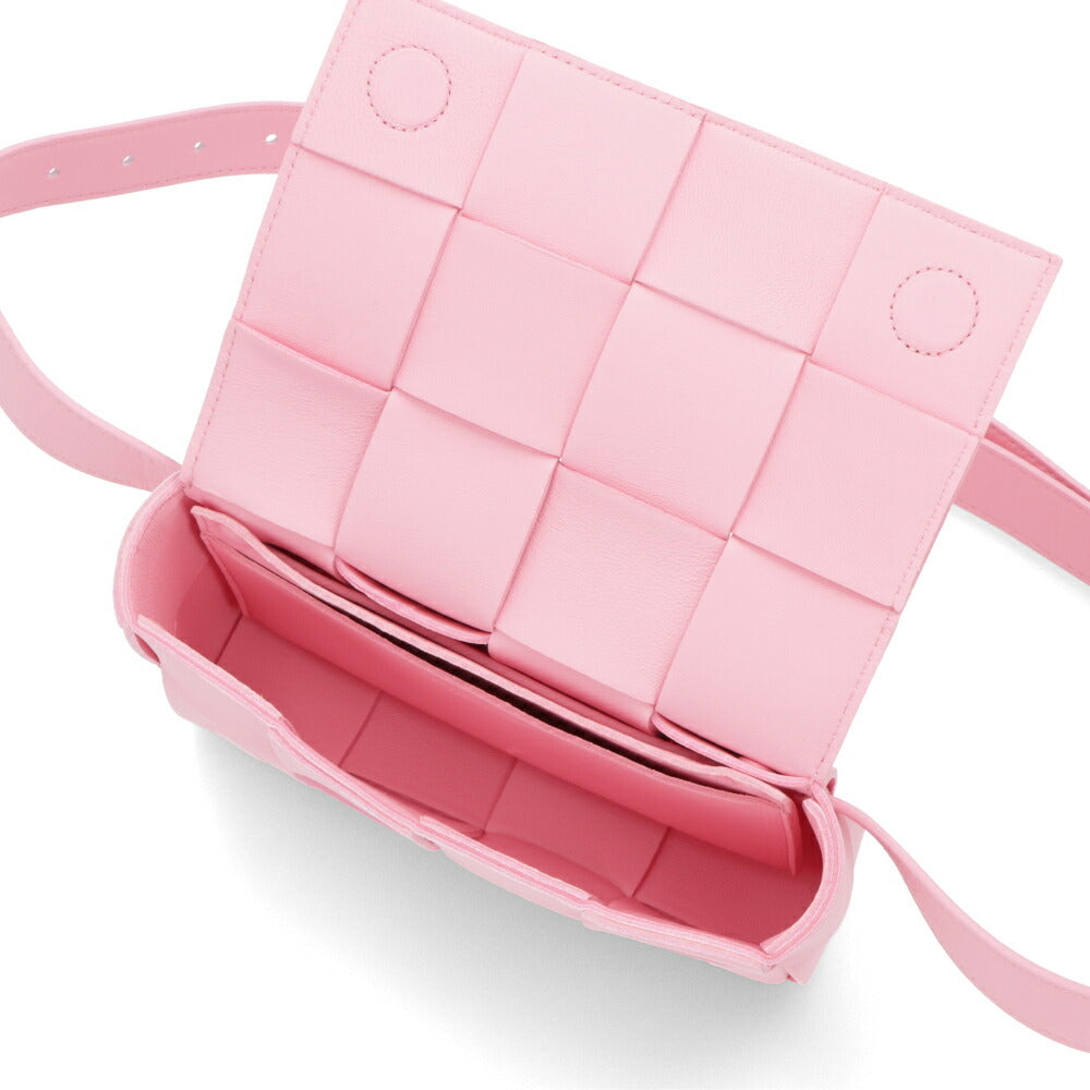 ボッテガ ヴェネタ BOTTEGA VENETA バッグ ショルダーバッグ レディース MINI CASSETTE ピンク ラムレザー ボディバッグ クロスボディバッグ ウエストバッグ マキシイントレチャート 668572 VMAY1
